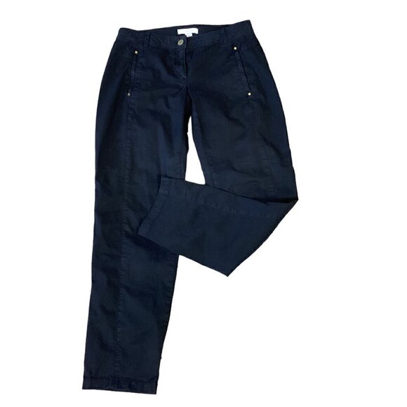 Chico's Black Cotton Spandex Black Chino Pant Zip Pocket Sz 000 XS/0 #287i - Picture 2 of 9